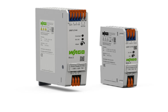 Die neuen WAGO Stromversorgungen Eco 2 mit Push-in-Technologie und integriertem WAGO Hebel.