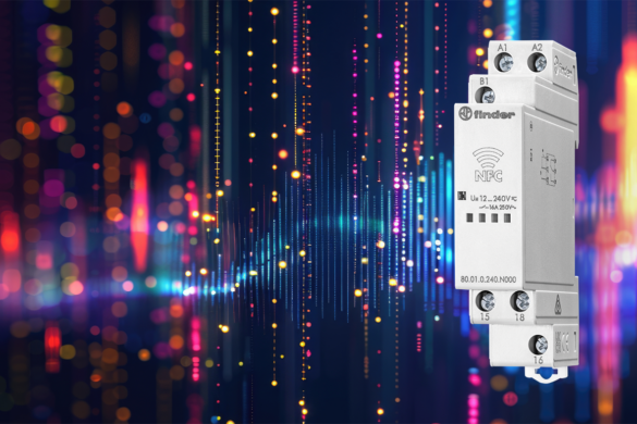 Das neue Multifunktionszeitrelais 80.01 mit NFC-Technologie kann ein Smartphone mit NFC-Kommunikation und der Finder Toolbox App (für Android und iOs) programmiert werden.