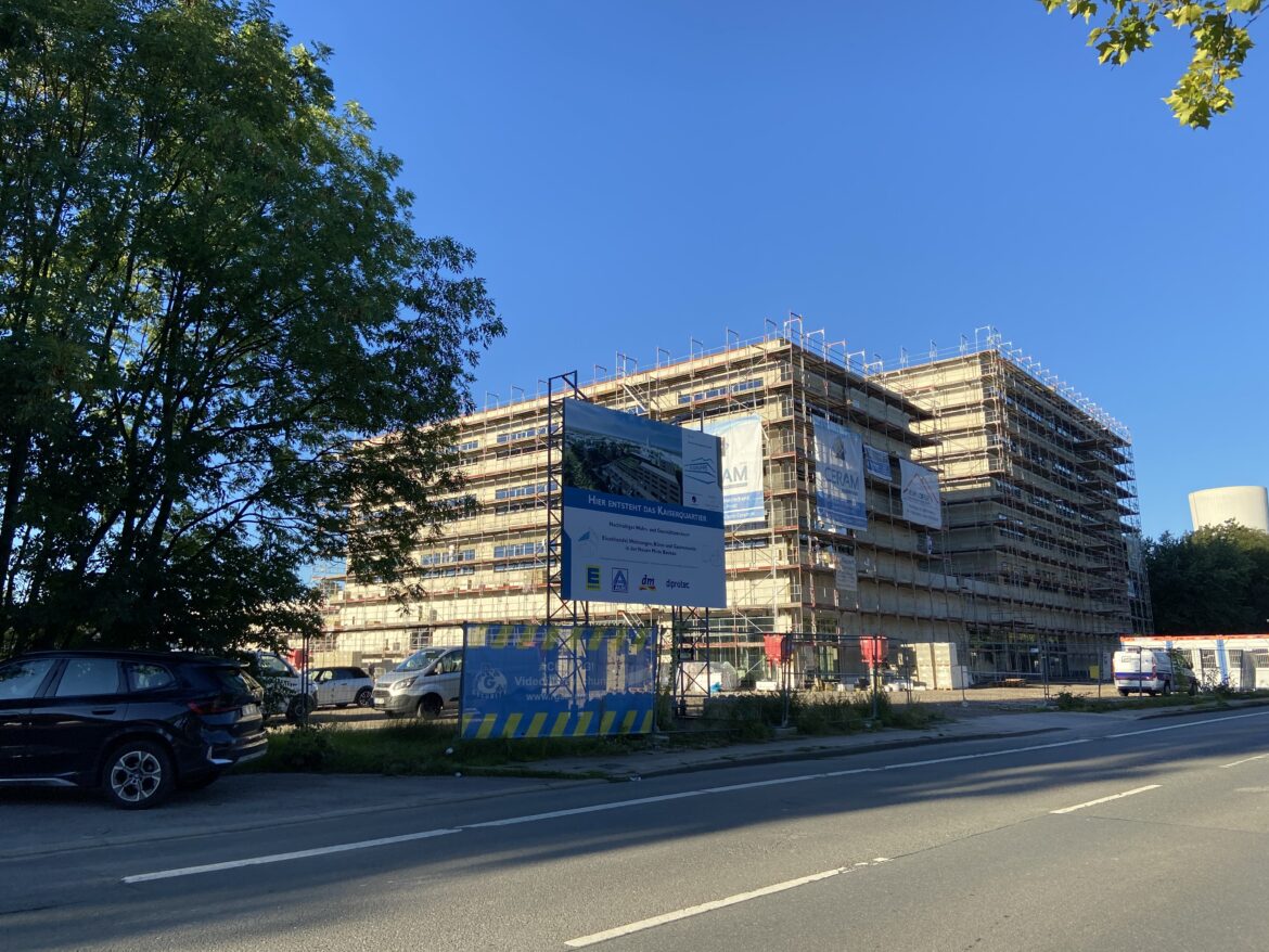 Der Rohbau des Kaiserquartiers in Herne im Bauzustand