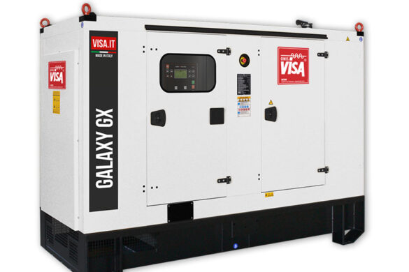 Schallgedämmtes Diesel-Notstromaggregat Galaxy GX von Visa S.p.A für industrielle Anwendungen.