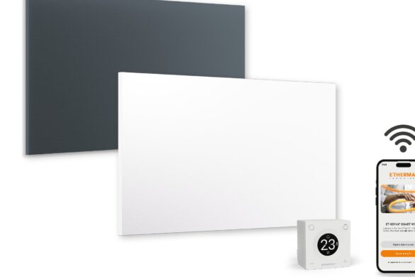 ETHERMA LAVA® Infrarotheizung mit SMART-Steuerung, Thermostat und App für digitale, energieeffiziente Wärme.