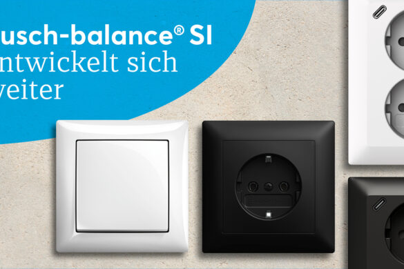 Busch-balance SI Schalter- und Steckdosenprogramm in Alpinweiß und Schwarz matt.