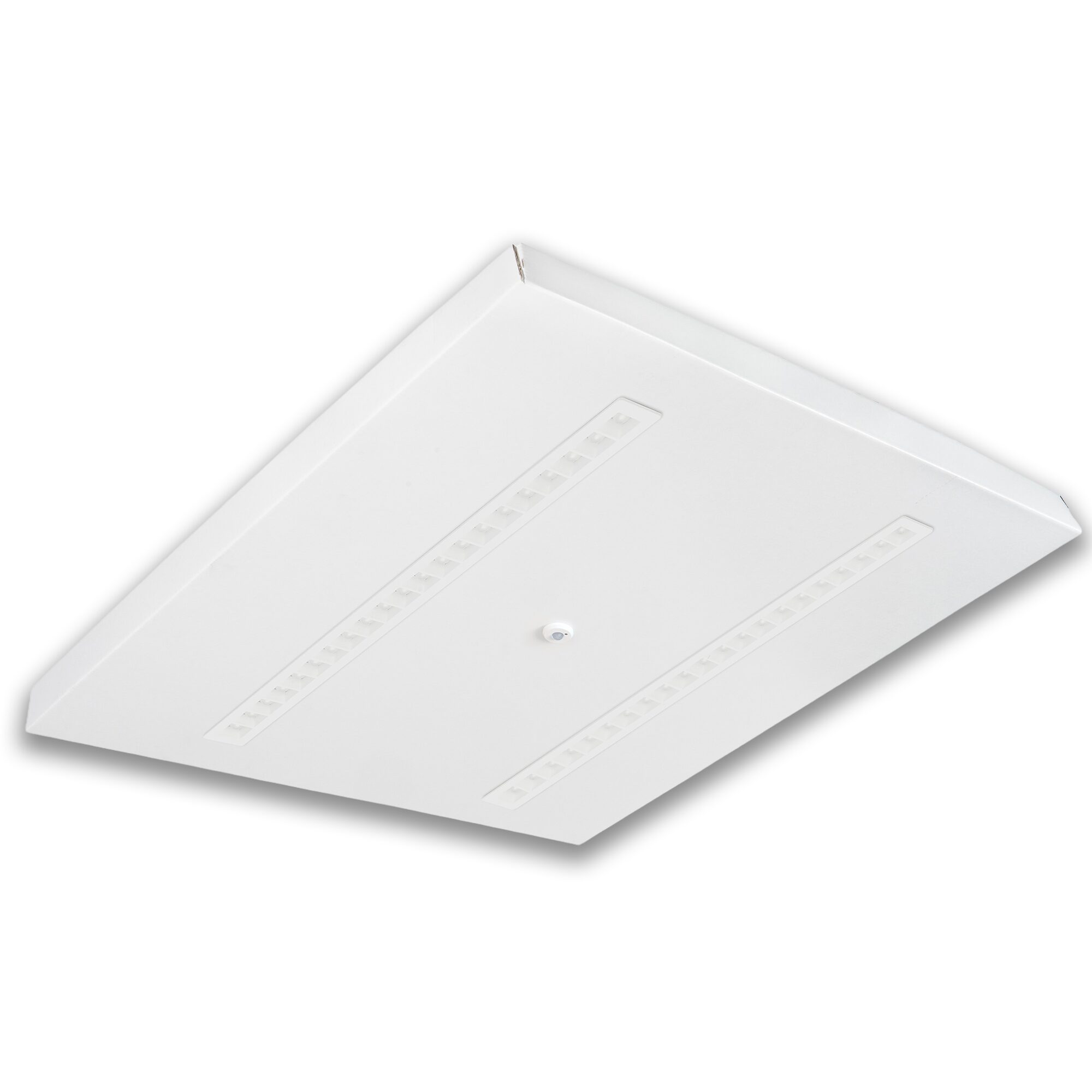 Nachhaltige LED-Panelleuchte OptiClip Terra mit Sensor.