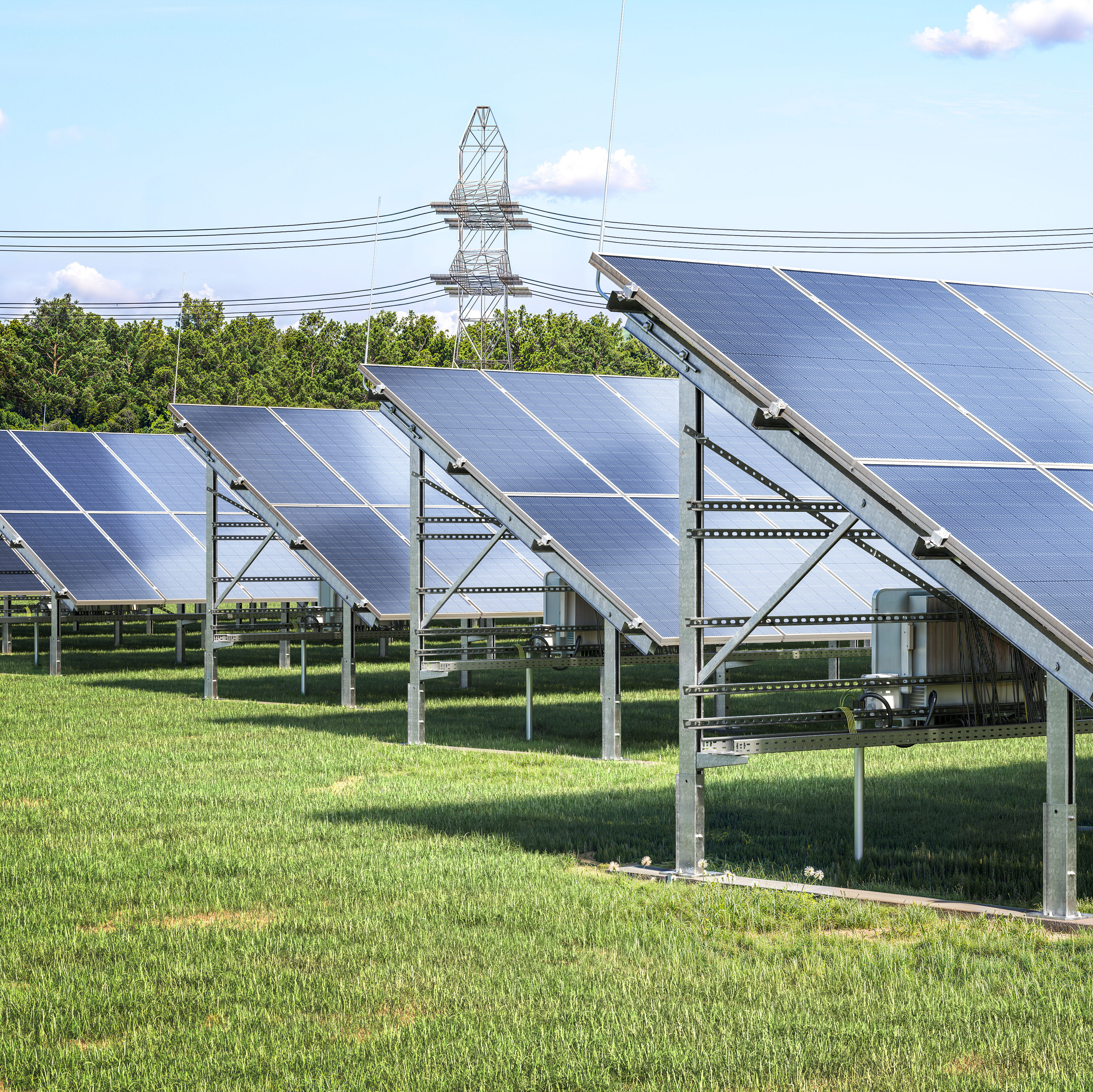 Photovoltaik-Freiflächenanlage mit Obo Magic PV Field Unterkonstruktion
