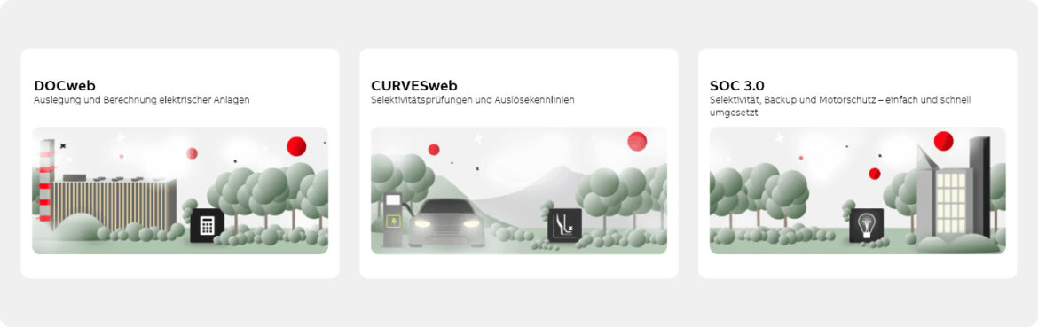 Mit DOCweb, CURVESweb und SOC elektrische Netze normgerecht planen.