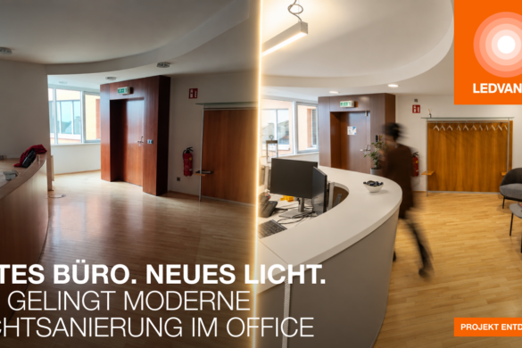 Symbolbild: Modernisierung der Bürobeleuchtung mit LED-Leuchten